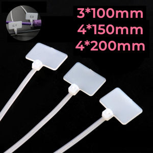 50PCS White Nylon Tags Tie 3x100mm 4x150mm 4x200mm Self-locking Loop Wire Straps Label Plastic Insulation Network Cable Zip Trim