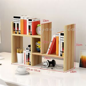 Cat😸ชั้นวางหนังสือ ชั้นวางของบนโต๊ะ ชั้นวางหนังสือบนโต๊ะ ชั้นวางหนังสือไม้ ปรับเปลี่ยนรูปทรงได้