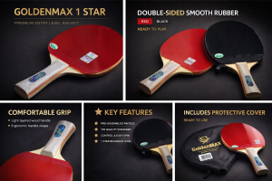 Bat Pingpong Tenis Meja 729 Golden Max 1 Star
