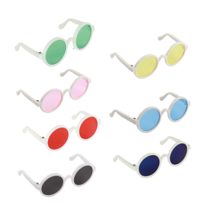 2PCS Funny Pet Glasses For Cats Dogs Round Frame Sunglasses Sunproof Lens Photo Props Cosplay Costume Accessories