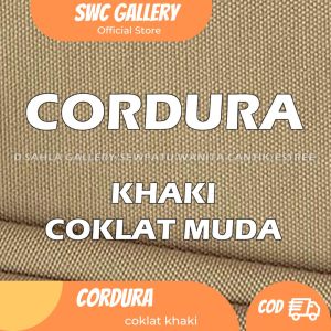 Kain Cordura Waterproof Motif 1000 Tebal Tebal Meteran Nylon Kain Bahan Tas Dan Tenda Anti Air Hujan Dan Debu Tebal warna coklat khaki