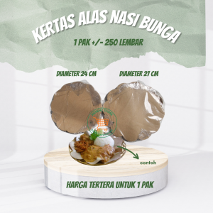 Kertas Nasi Laminasi Alas Piring Rotan Coklat Bunga Isi 250 Lembar l Alas Makanan