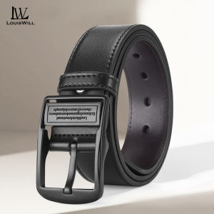 LouisWill Fashion Mens Belt Fashion Needle Buckle Belts Double-Sided Second-Layer Cowhide Belt Retro Business Belt 120cm Scratch Resistant Belts Leisure Belt Gentlemen Belt for Men
