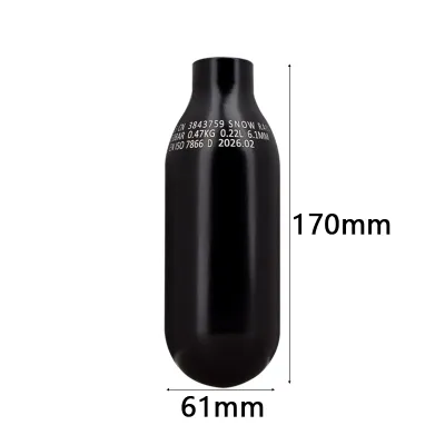 Mini Scuba Diving 0.22L 300bar 4500psi bình khí hPa M18 * 1.5 Xi lanh khí CO2 Soda nước màu đen chai nhôm bóng lặn