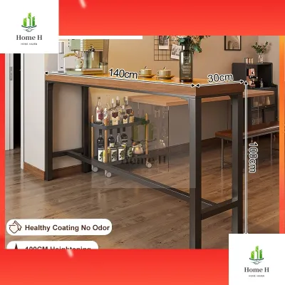 Solid Wood Bar Table Long table High table Simple Table Narrow Table Set With Chair