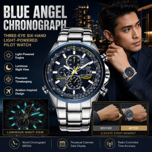 Blue Angel Flight Quartz Steel Strap 3Eyes 6Hands