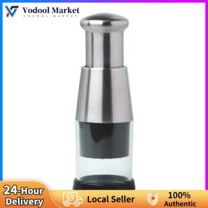 Premium Stainless Steel Garlic Press Food Chopper Kitchen Tool for Vegetables and Onion Mince Compact and Easy to Clean
