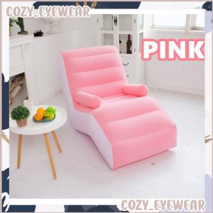 S SHAPE Foldable Inflatable Air Sofa With Armrest Lazy Sofa Leisure Seat Lounge Comfortable Relaxs Flocked Cushion