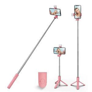 SKJK 0.7/1/1/1 M Gậy selfie điện thoại di động Cầm tay Với ánh sáng lấp đầy Giá đỡ ba chân điện thoại di động Bluetooth Co giãn tự do Có thể gập lại Khung phát trực tiếp Để quay video/ảnh/vlog