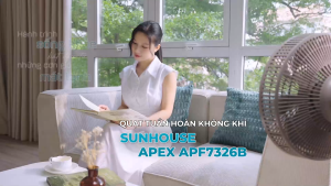 🌟 Quạt Tuần Hoàn Không Khí Sunhouse SHD7326 – 8 Cánh Điều Khiển Từ Xa Gió Mạnh Êm 🌟