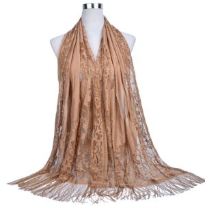 ZYJC Travel Sunscreen Headwear Shawl Luxury Women Girls Hollow Tassel Scarf Head Wrap Head Scarves Hijab Shawl Scarf