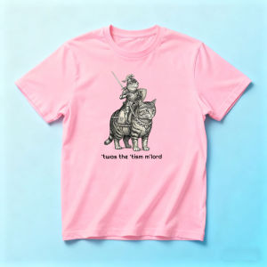 Ins Weird Medieval Meme Street T Shirt Men Engraved Frog Warrior Ride Cat Twas The Tism Mlord Neurodivergent Graphic Casual Tee
