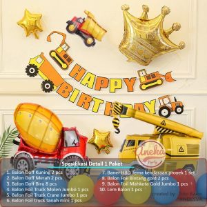 Balon Paket dekor Mobil Kendaraan Proyek / Paket Dekor Balon HBD