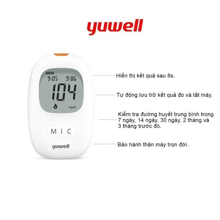 Máy Đo Đường Huyết Yuwell Accusure 710 (New) (+50 Que, Kim, Cồn)