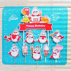 Topper Cake Mixue Custom Nama untuk Hiasan Kue Ulang Tahun / Hiasan Kue Ulang Tahun