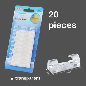🔥Wishwa👍 20Pcs Self Stick Wire Organizer Line Cable Clip Desk Wire Finisher Wire Clamp Self-adhesive Cable Organizer Line Home Cable Clip Office and Home TV PC Wire Holder