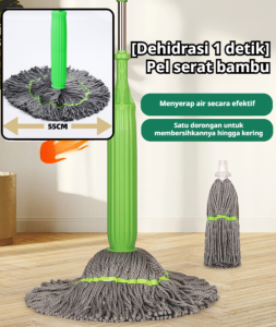 Pel Pengering 1 Detik Pel Pel Berputar Otomatis 360 Derajat Pel Microfiber Super Penyerap Air Dengan Kain Pel Lepas Pel Putar Otomatis Pemeras Cepat Serbaguna Alat Pembersih Lantai Basah