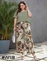 Plus Size Casual Yellow Floral Printed V Neck Jumpsuits For Women Korean  Fashion Bohemian