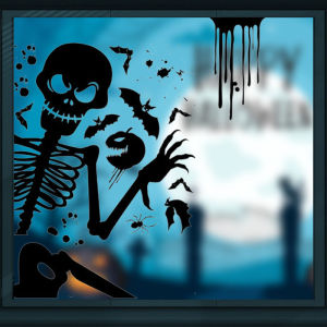 Decal HALLOWEEN- Hít tĩnh điện- Xương bán thân vẫy chào đáng sợ-15