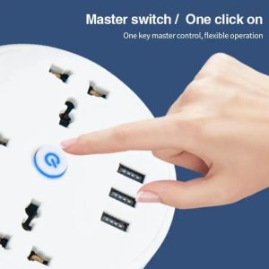 Stop Kontak Gulung 8 in 1 Kabel Switch Mikotek Colokan Listrik Extension 3 USB Port + 5 Socket not mi smart power strip