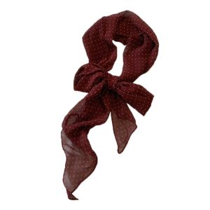 YAOO Ribbon Polka Dot Scarf Thin Printed Scarf Headband Luxury Neckerchief Long Scarves Women
