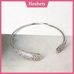 Heabety Đôi Cánh Thiên Thần Bạc Màu Mở Vòng Đeo Tay Cho Phụ Nữ Hợp Thời Trang Phụ Kiện Đơn Giản Có Thể Điều Chỉnh Bangle Đảng jewerly Quà Tặng