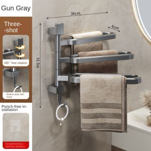DYRWBK168 Towel Rack Rotating Multi-rod Towel Rack Wall Mounted Multi-layer Shower Towel Rack High Quality Plastics Wall Mounted Multi-layer Towel Hanger for Bathroom
