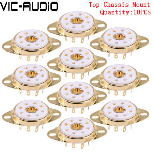 ซ็อกเก็ตหลอดเซรามิก 8 พิน GZC8-Y-8 ติดตั้งบนแชสซี 5B254 7N7 4P1S 2J27 EBL21 ECH21 เครื่องขยายเสียงหลอดสุญญากาศ วินเทจ HIFI DIY