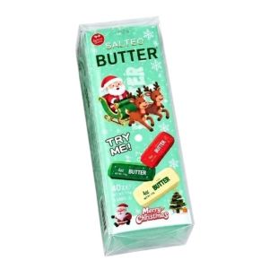 YERZ Crunchy Butter Stick Squeezed Toy Sound Effects Christmas Theme Crackling Butter Bar Portable Snowflakes Sensory Stress Stick Office Desk Toy