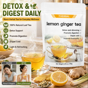 Lemon Ginger Tea Detox Herbal Tea Natural Cleanse Debloat Wellness Drink Lemongrass Ginger Tea Blend