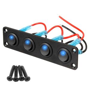 Saklar 4 Panel Universal 12-24V Switch 4 Panel ARB Tombol Waterproof Untuk Mobil Truk Bus Kapal