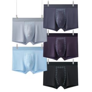 LANGJ 3Pcs โมดัล บ็อกเซอร์ชาย กางเกงใน ระบายอากาศได้ บ็อกเซอร์แบบไม่มีรอยต่อ ง่าย ชุดชั้นใน ชุดชั้นในสำหรับผู้ชาย ชาย