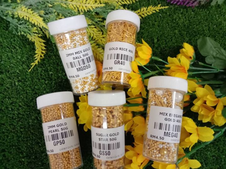 GOLD COLOUR CAKE DECORATION | Lazada