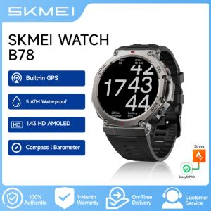 skmei B78 GPS smartwatch 5 ATM Waterproof 1.43 HD AMOLED Layar GPS Map and Compass 170+Mode Olahraga Altitude/Air Pressure Deteksi
