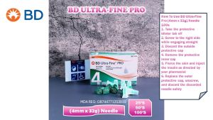 BD Micro-Fine Microfine Ultrafine Ultra Pro Plus 4MM 32G Insulin Pen Needles 100s (0.22mm x 4mm)