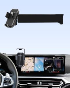 PZK Car Phone Holder for 2023-2025 BMW 3 Series /2024 2025 BMW 4 Series 14.9-Inch Screen Auto Lock Car Phone Mount Fixed Clip 360 ° Rotation With Sunglasses Storage Fit All 4.0-7.0 Phones