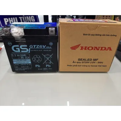 K01 Bình ắc quy GS GTZ 6V (12V-5.3Ah) chính hiệu honda