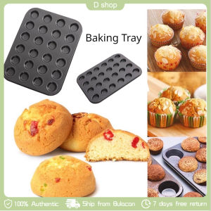 24 Holes Cupcake Muffin Molder Pan Cup Molder Kitchen Baking Mini Muffin Tray Mini Cup Cake Baking pan Non-stick Carbon Steel Oven Safe Bakeware Baking Pan Baking Tray Pan