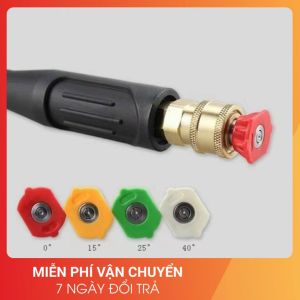 Đầu béc các góc 0/15/25/40 độ gắn súng xịt rửa xe máy áp lực cao- kèm khớp nối nhanh Ren trong nối nhanh 1/4 inch