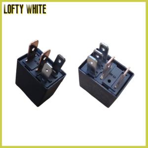 Lofty White รีเลย์รถบรรทุกไฟฟ้ากระแสตรง24โวลต์ที่จัดอันดับ40A 1NO 1NC SPDT 4 5พินรีเลย์สัญญาณเตือนยานยนต์ชิ้นส่วนยานยนต์
