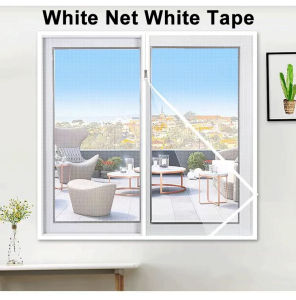 Mosquito Net Window Mosquito Net Anti-mosquito Netting Self-adhesive Zipper Sewed Window Screen Anti-Mosquito Insect Screen Curtain