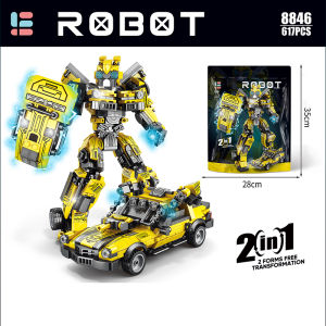 2 in 1 Mainan Robot Classic Transformers Action Figure Optimus Prime Block Building Susun Bumblebee Brick Balok