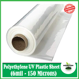 Polyethylene UV Plastic Sheet (6 mil - 150 Microns) - 9ft x 10 Meter For Greenhouse Roofing / Construction