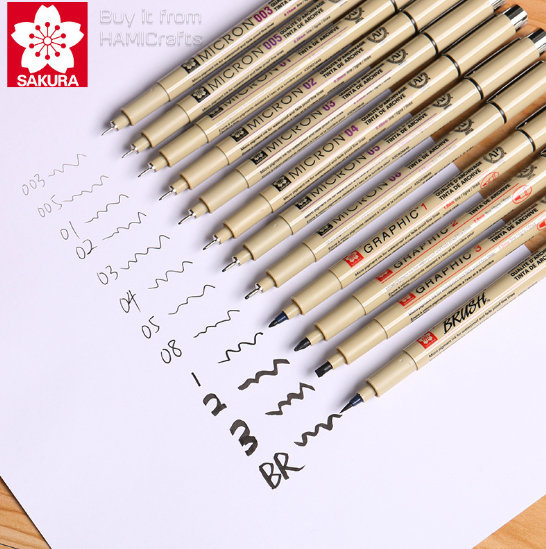 BÚT LINE ĐI NÉT SAKURA PIGMA MICRON ĐỦ SIZE (003 BRUSH)
