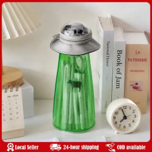 Creative UFO Alien Spaceship Pen Bag Painful Doll Storage Funny Toy Bag Student Transparent Stationery Bag Student Transparent Large Capacity Stationery Bag New Japanese Ufo Pencil Case Funny Doll Storage Bag Gift