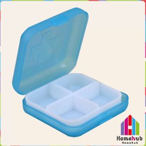 HB Portable 4 Slots Medicine Box Mini Storage Box Colourful Family First Aid Drug Box Organiser