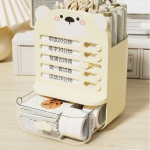 DVFDA หลายฟังก์ชัน ที่วางปากกาสำหรับการควบคุมตนเอง ล้างลิ้นชัก ความจุขนาดใหญ่ กล่องเก็บของนักเรียน สร้างสรรค์ รายการกำหนดการ ตัวจัดระเบียบเดสก์ท็อป สำนักงาน