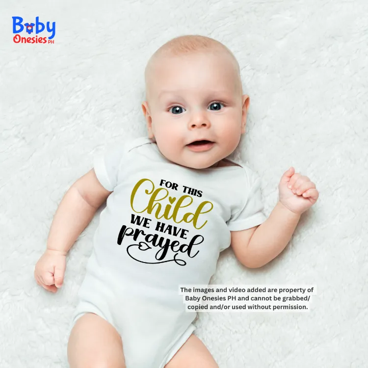 Baby Onesies PH For This Child We Have Prayed Statement Baby Onesie 0-12  months Cotton Newborn Baby Girl Boy Clothes