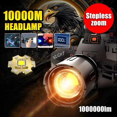 【Range 1000m】LED Diving flashlight Waterproof Headlights Fishing Rechargeable Long Endurance Super Bright Deep Diving Underwater Searchlights Suitable For Outdoor Work Camping Fishing And Hiking