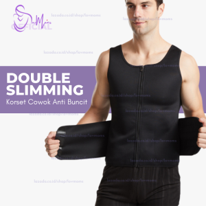 Korset Pelangsing Olahraga Pria Velcro Pembakar Lemak Fat Burner